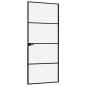 vidaXL Puerta de interior vidrio templado y aluminio negro 83x201,5 cm vidaXL Puerta de interior vidrio templado y aluminio negro 83x201,5 cm