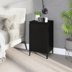vidaXL Mesita de noche madera contrachapada negro 40x35x70 cm