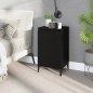 vidaXL Mesita de noche madera contrachapada negro 40x35x70 cm
