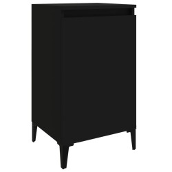 vidaXL Mesita de noche madera contrachapada negro 40x35x70 cm