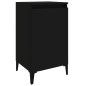 vidaXL Mesita de noche madera contrachapada negro 40x35x70 cm