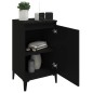 vidaXL Mesita de noche madera contrachapada negro 40x35x70 cm