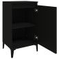 vidaXL Mesita de noche madera contrachapada negro 40x35x70 cm