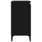 vidaXL Mesita de noche madera contrachapada negro 40x35x70 cm