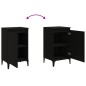 vidaXL Mesita de noche madera contrachapada negro 40x35x70 cm