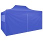 vidaXL Carpa plegable profesional con 4 paredes acero azul 3x4 m