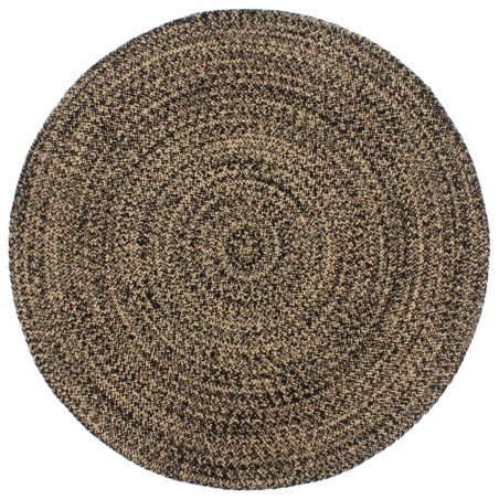 vidaXL Alfombra hecha a mano de yute marrón y negro 180 cm