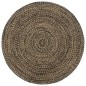 vidaXL Alfombra hecha a mano de yute marrón y negro 180 cm vidaXL Alfombra hecha a mano de yute marrón y negro 180 cm