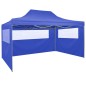 vidaXL Carpa plegable profesional con 4 paredes acero azul 3x4 m