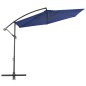 vidaXL Sombrilla voladiza con poste de aluminio azul 300 cm vidaXL Sombrilla voladiza con poste de aluminio azul 300 cm