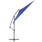 vidaXL Sombrilla voladiza con poste de aluminio azul 300 cm vidaXL Sombrilla voladiza con poste de aluminio azul 300 cm