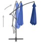 vidaXL Sombrilla voladiza con poste de aluminio azul 300 cm vidaXL Sombrilla voladiza con poste de aluminio azul 300 cm