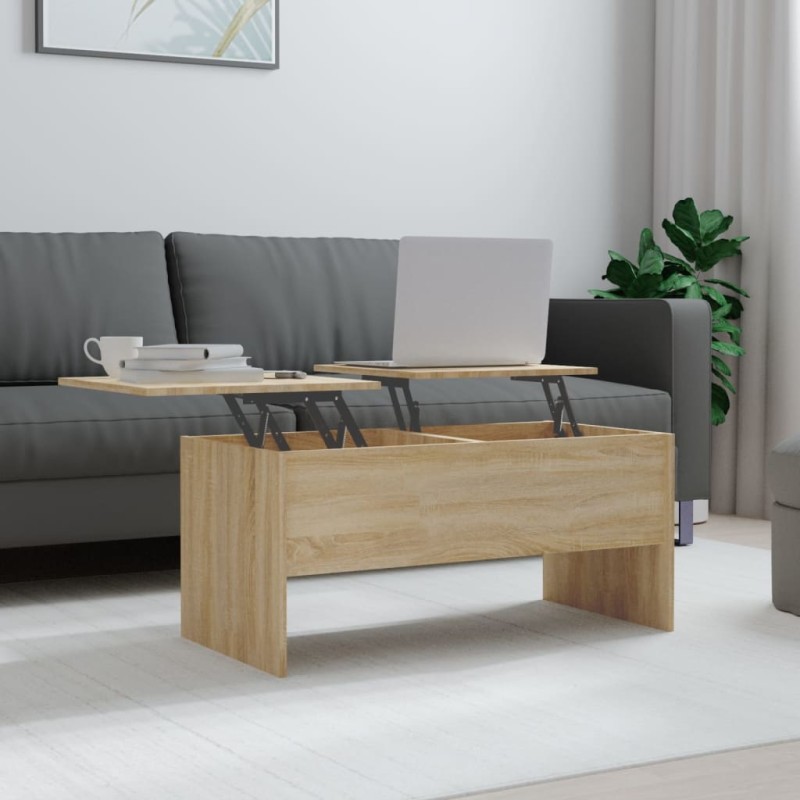 vidaXL Mesa de centro madera contrachapada Sonoma 102x50,5x46,5 cm vidaXL Mesa de centro madera contrachapada Sonoma 102x50,5x46,5 cm