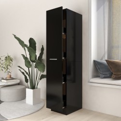 vidaXL Armario de boticario madera contrachapada negro 30x42,5x150 cm