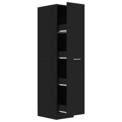 vidaXL Armario de boticario madera contrachapada negro 30x42,5x150 cm