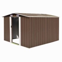vidaXL Caseta de jardín metal marrón 257x298x178 cm