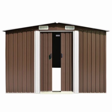 vidaXL Caseta de jardín metal marrón 257x298x178 cm