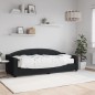 vidaXL Sofá cama con colchón tela negro 80x200 cm vidaXL Sofá cama con colchón tela negro 80x200 cm