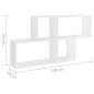 vidaXL Estante de pared madera contrachapada blanco brillo 100x18x53cm vidaXL Estante de pared madera contrachapada blanco brillo 100x18x53cm