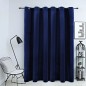 vidaXL Cortina opaca y anillas metal terciopelo azul oscuro 290x245 cm vidaXL Cortina opaca y anillas metal terciopelo azul oscuro 290x245 cm