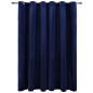 vidaXL Cortina opaca y anillas metal terciopelo azul oscuro 290x245 cm vidaXL Cortina opaca y anillas metal terciopelo azul oscuro 290x245 cm