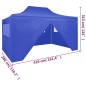 vidaXL Carpa plegable profesional con 4 paredes acero azul 3x4 m