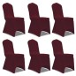 Set de 6 Fundas ajustadas para sillas, color rojo burdeos Set de 6 Fundas ajustadas para sillas, color rojo burdeos