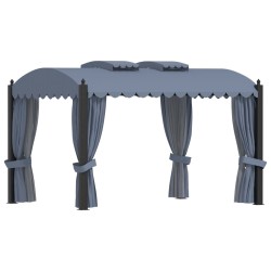 vidaXL Cenador con cortinas acero gris antracita 3x4 m