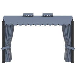 vidaXL Cenador con cortinas acero gris antracita 3x4 m