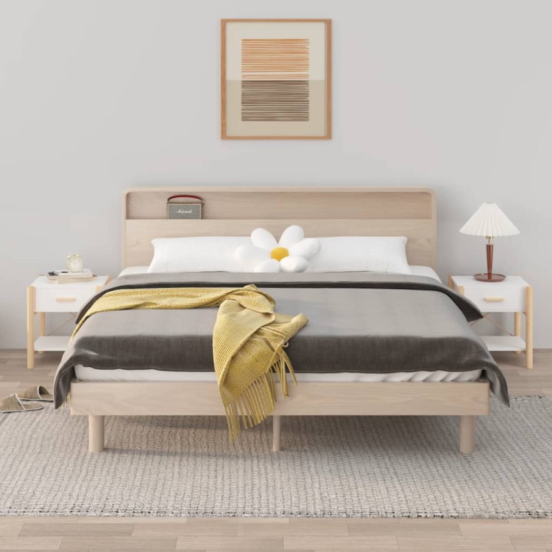 vidaXL Mesitas de noche 2 uds madera contrachapada blanco 42x38x45 cm vidaXL Mesitas de noche 2 uds madera contrachapada blanco 42x38x45 cm