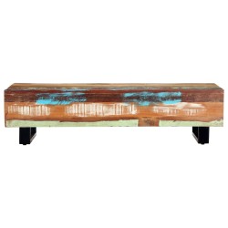 vidaXL Mesa de centro madera maciza reciclada y acero 120x50x30 cm