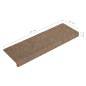 vidaXL Alfombrilla de escalera 15 uds tela punzonada crema 65x21x4 cm vidaXL Alfombrilla de escalera 15 uds tela punzonada crema 65x21x4 cm