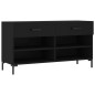 vidaXL Banco zapatero madera de ingeniería negro 102x35x55 cm