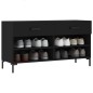 vidaXL Banco zapatero madera de ingeniería negro 102x35x55 cm