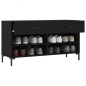 vidaXL Banco zapatero madera de ingeniería negro 102x35x55 cm
