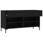 vidaXL Banco zapatero madera de ingeniería negro 102x35x55 cm