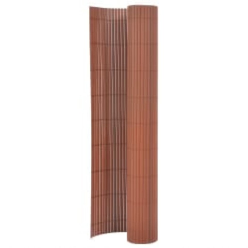 vidaXL Valla de jardín de doble cara marrón 90x400 cm vidaXL Valla de jardín de doble cara marrón 90x400 cm