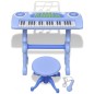 Piano de juguete de 37 teclas con taburete/micrófono para niños (Azul) Piano de juguete de 37 teclas con taburete/micrófono para niños (Azul)