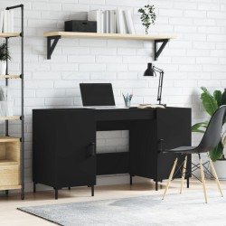 vidaXL Escritorio madera de ingeniería negro 140x50x75 cm