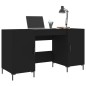 vidaXL Escritorio madera de ingeniería negro 140x50x75 cm