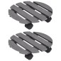 vidaXL Soporte con ruedas para plantas 2 unidades WPC gris Ø30x7,5 cm