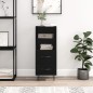 vidaXL Aparador de madera contrachapada negro 34,5x34x90 cm vidaXL Aparador de madera contrachapada negro 34,5x34x90 cm