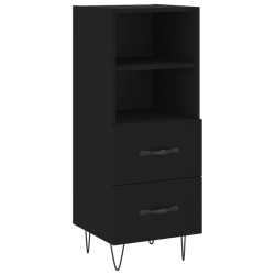 vidaXL Aparador de madera contrachapada negro 34,5x34x90 cm