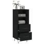 vidaXL Aparador de madera contrachapada negro 34,5x34x90 cm vidaXL Aparador de madera contrachapada negro 34,5x34x90 cm