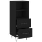 vidaXL Aparador de madera contrachapada negro 34,5x34x90 cm vidaXL Aparador de madera contrachapada negro 34,5x34x90 cm