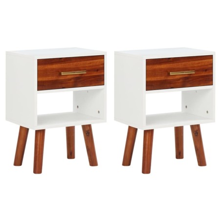 vidaXL Mesitas de noche 2 uds de madera maciza acacia 40x30x57 cm