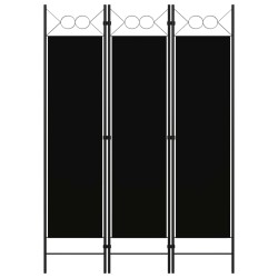vidaXL Biombo divisor de 3 paneles negro 120x180 cm
