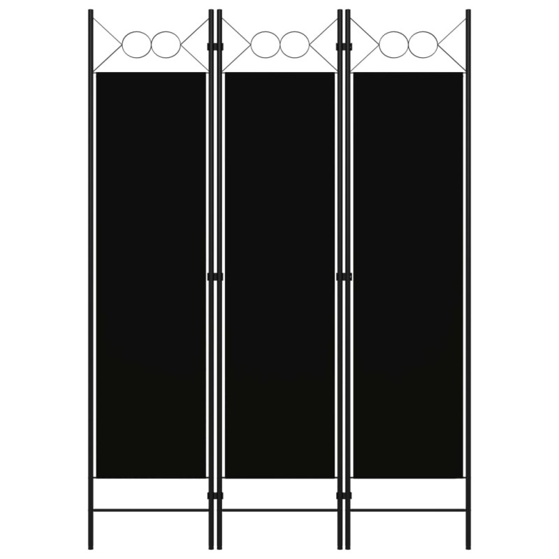 vidaXL Biombo divisor de 3 paneles negro 120x180 cm vidaXL Biombo divisor de 3 paneles negro 120x180 cm