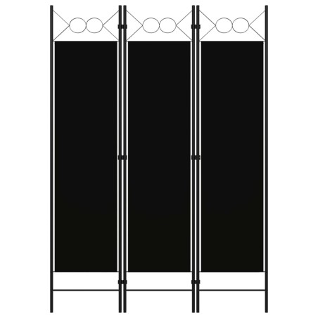 vidaXL Biombo divisor de 3 paneles negro 120x180 cm