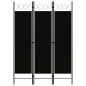 vidaXL Biombo divisor de 3 paneles negro 120x180 cm vidaXL Biombo divisor de 3 paneles negro 120x180 cm